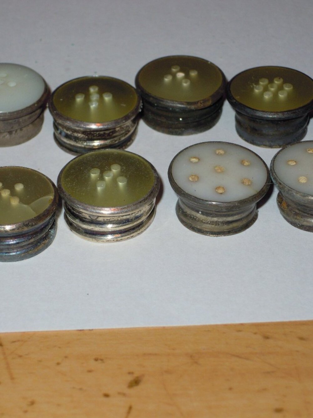 17 Vintage Sterling Silver Salt & Pepper Shaker Button Tops Only